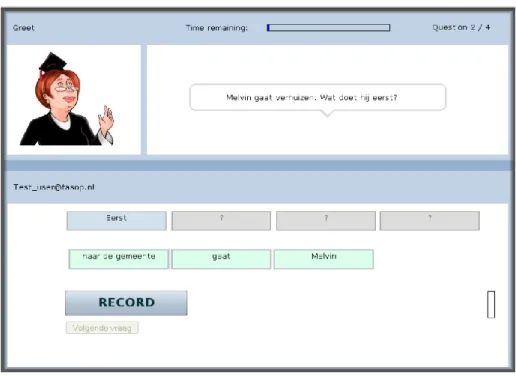 Figure 2. A screenshot of the spoken language activity in GREET    