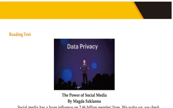 Figure 1. Example of reading text in the module. 