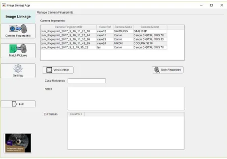Figure 1: Opening page of Image Linkage Application 
