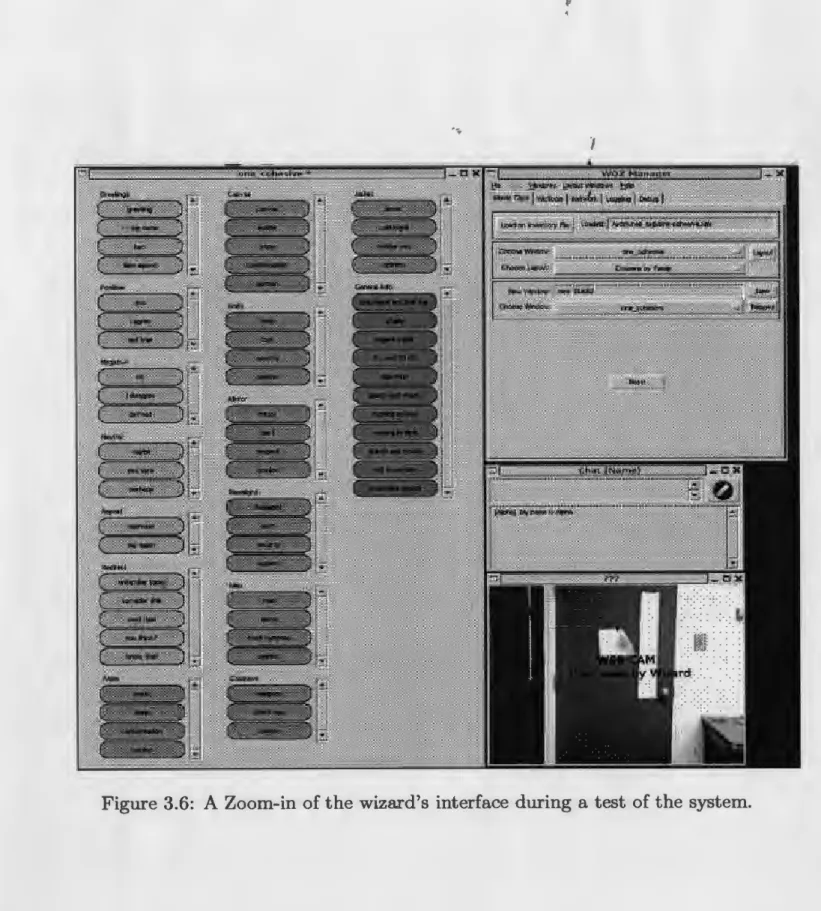 Figure  3.6:  A  Zoom-in of the wizard's  interface during a  test  of the system. 