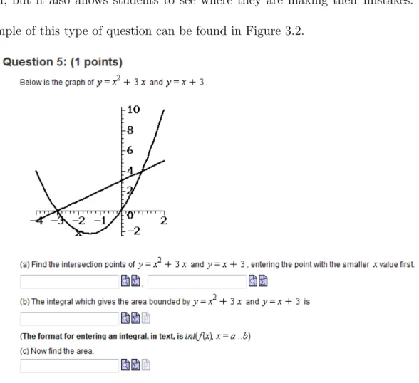 Figure 3.2: An example of a Maple T.A. quiz question, asking the user to enter information at some key steps of the problem.
