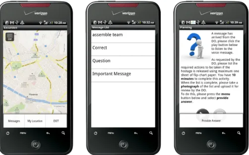 Fig 7: UNHCR screenshots: MapView (a), Message View (b), example assignment  Implementation 