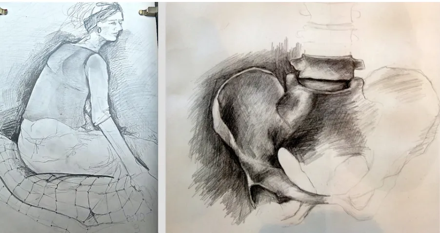 Figure 4 (L): Student F (dyslexic) Day 2 Drawing 3. (R): Student G (non-dyslexic) January 2016 follow-up workshop