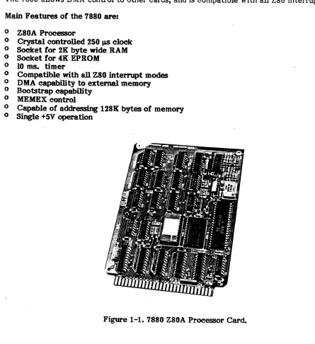 Figure 1-1. 1880 Z80A Processor Card .. 