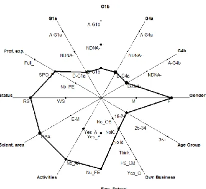 Figure 3. 2D Zoom Star representation for the cluster 1. 