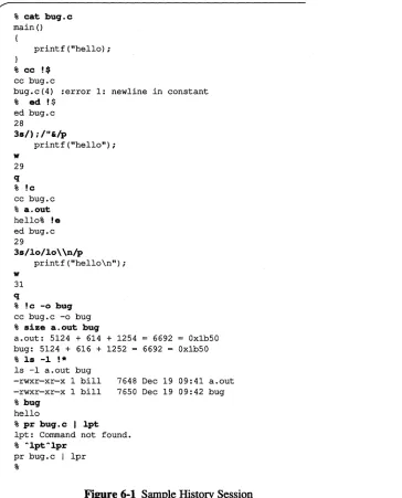 Figure 6-1 Sample History Session 
