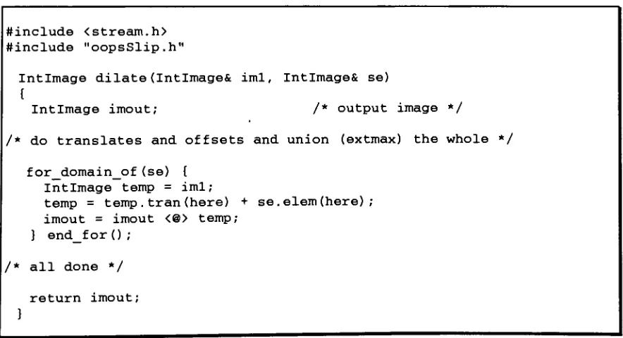 Fig 5-4Implementation of dilation using for_domain_of()