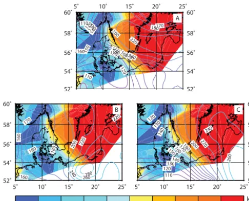 Figure 5. Comparison of calculated regional lithospheric thicknessvariations with the RSES ice model (ﬁlled contour maps) to seis-mically and thermally derived lithospheric thicknesses (solid lines)byPriestley and McKenzie (2013)