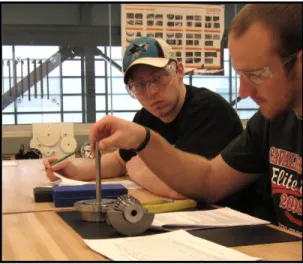 Figure 10: Checking fit of ground rod in Experiment 3. 