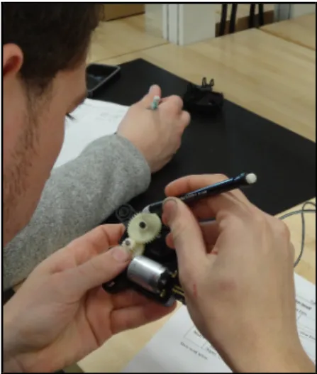 Figure 13: Counting gear teeth in HVAC baffle drive in Experiment 4. 