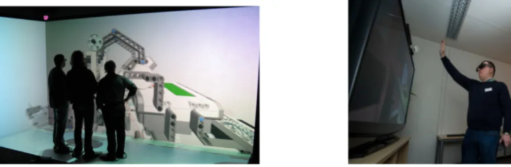 Fig. 1. (a) Three-sided projection in the virtual reality lab in LESC; (b) Energy Experience Lab in LESC 