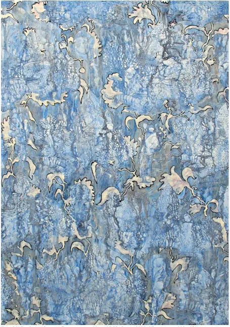Fig. 16 Richard Monahan: Wallpaper composition with black tree. 2008. Oil on canvas. 200 x 150cm