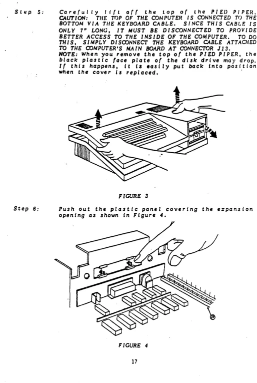 Step out the plastic panel in opening as shown FIGURE 6: Push 3 Figure 