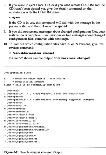 Figure 6-2 Sample versions changed Output 