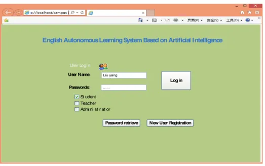 Fig. 5.  System login interface for students