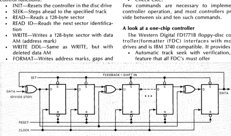 Fig 5-A typical mini-floppy controller, the Shugart SA4400, generates ten classes of signals to interface with a I-lP system