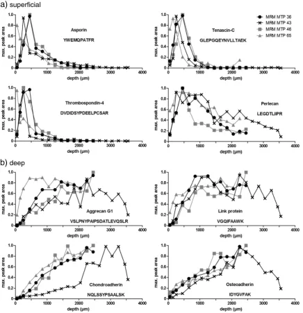 Fig. 4. Proteins enriched in the superwere quantiﬁcial or the deep region of the MTP samples