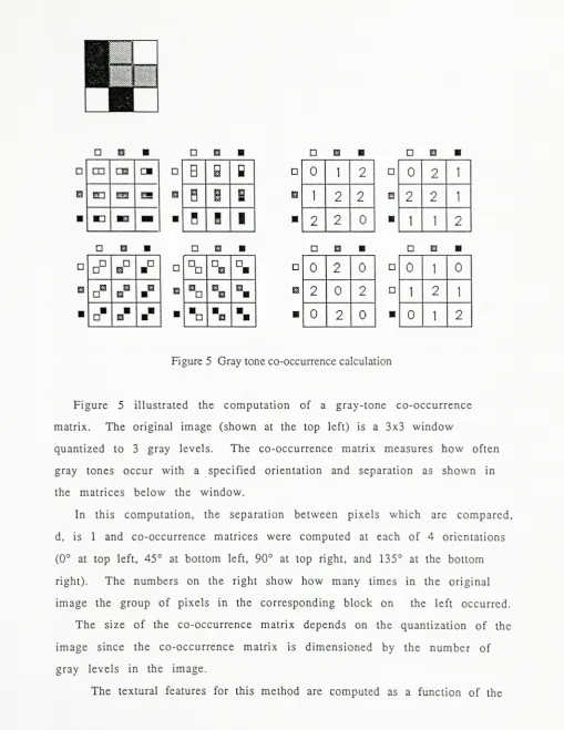 Figure 5 Gray tone co-occurrence calculation