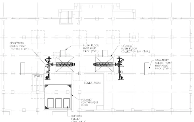 Figure 8. Alternative No. 3: Belt Press Dewatering Layout (EL 475.00) 