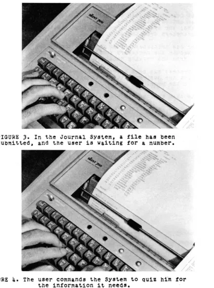 FIGURE 3. In the Journal System, a file has been sUbmitted, and the user is waiting for a number