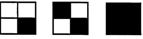 Figure 8. Digital Halftone Binary Structure with .25, .50, and 1.00 Fractional Area Coverage 