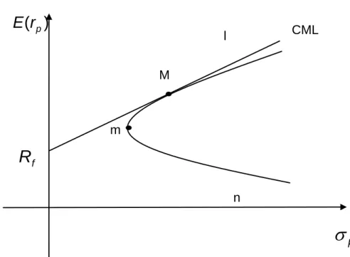 Figure 2.2 Capital Market Line and Efficient Frontier 