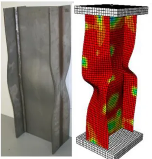 Figure 3.21: Typical local buckling failure mode from the FE stub column models 