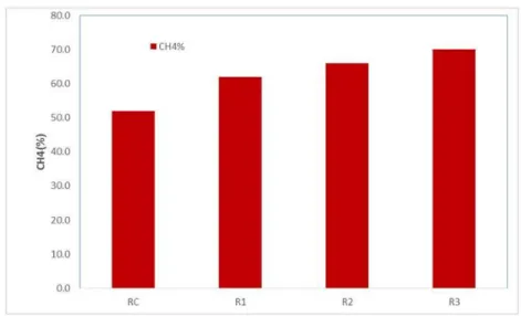 Figure 5. Percentage Methane Content in Reactors 