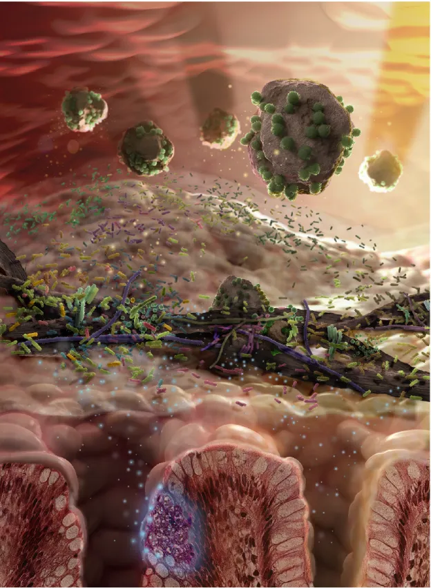 Figure 2.4: The Hungry Microbiome — colour study (2014) by Christopher Hammang and Christian Stolte.