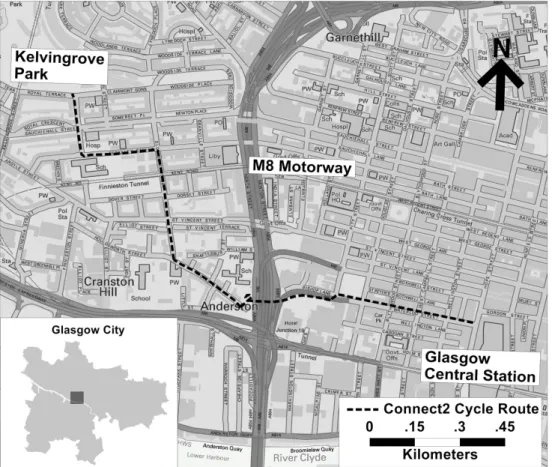 Figure 1  Connect2  cycle  route  ©  Crown  Copyright/database  right  2014.  An  Ordnance  Survey/EDINA supplied service