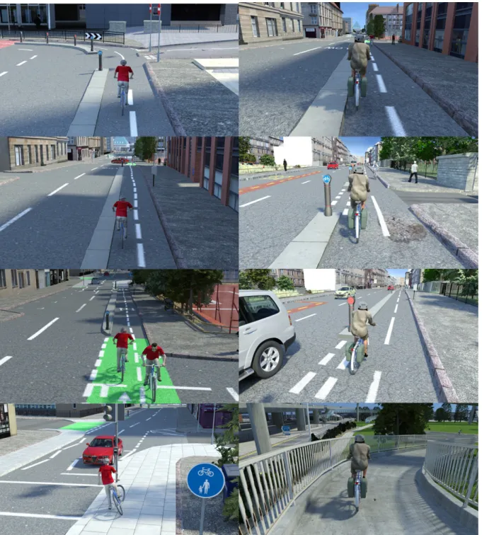 Figure 2  Images of the visualisation tool showing Connect2 cycle route 