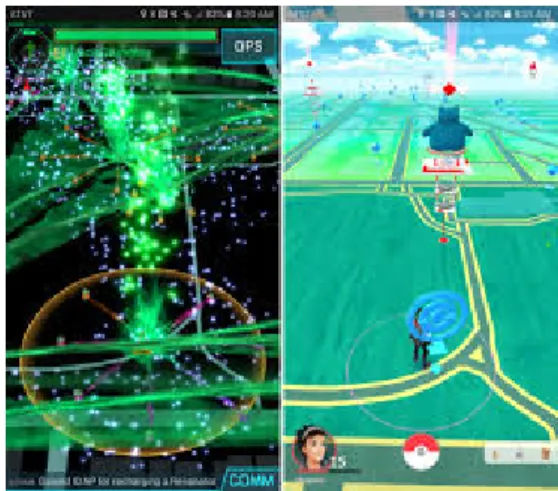 Figure 3.9: Ingress on the left and Pokemon Go on the right