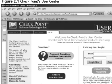 Figure 2.1 Check Point’s User Center