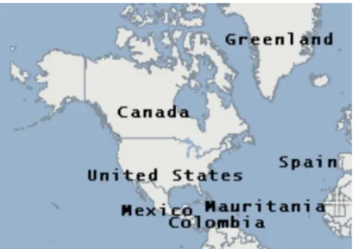 Figure 8 The World_Nations Layer Horizontally Labeled 