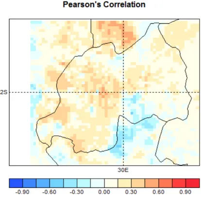 Figure 3: Skill map of SOND total rainfall forecast 