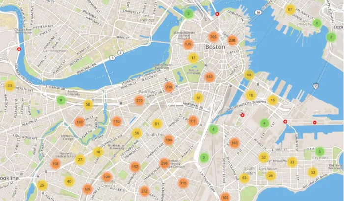 Figure 8: Crime report marker clusters 