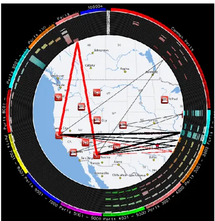 Figure 3. Geographical mapping in VisAlert.  This illustrates AdviseAid's ability to  acquire geographical maps and perform geolocation