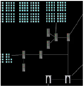 Figure 4. An example topological map.  Maps like this are used in VisAlert and many  other computer security visualizations