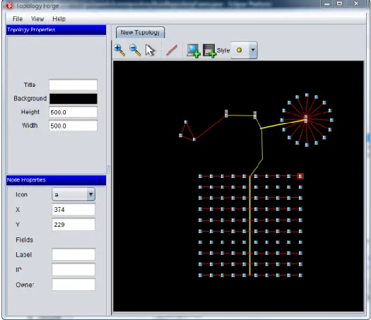 Figure 5. A screenshot of the Toplogy Forge.  This utility program is designed to make it  easy to generate topological maps for use in VisAlert and other visualizations