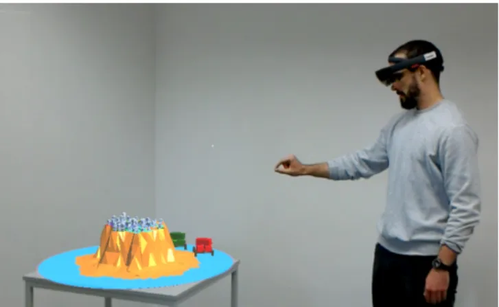 Figure 14. Interaction with gestures in AR: selecting a bundle with an “Air-Tap.”