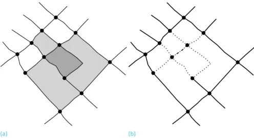 FIGURE 4.7 1 − neighbours for a face (a), where the selected face is in dark grey.