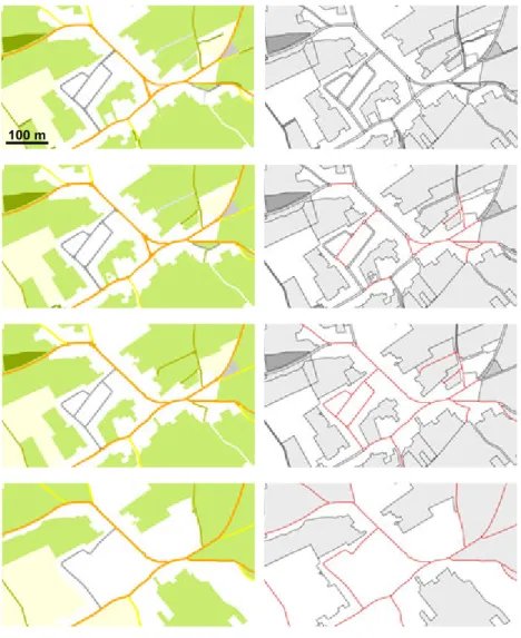 FIGURE 4.11 Detailed situation throughout the scales. All maps are at the same scale (and the exact scale is not very relevant)
