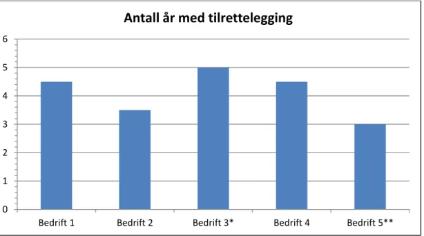 Tabell 4.2: Kategorisering av tilretteleggingstiltak 