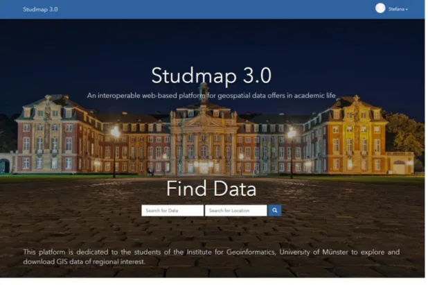 Figure 11 Studmap 3.0 Portal interface - Applications section 