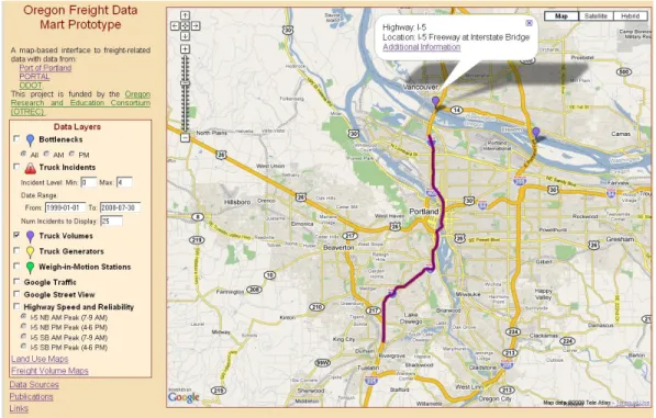 Figure 4.  Truck Volume Display – Map View 