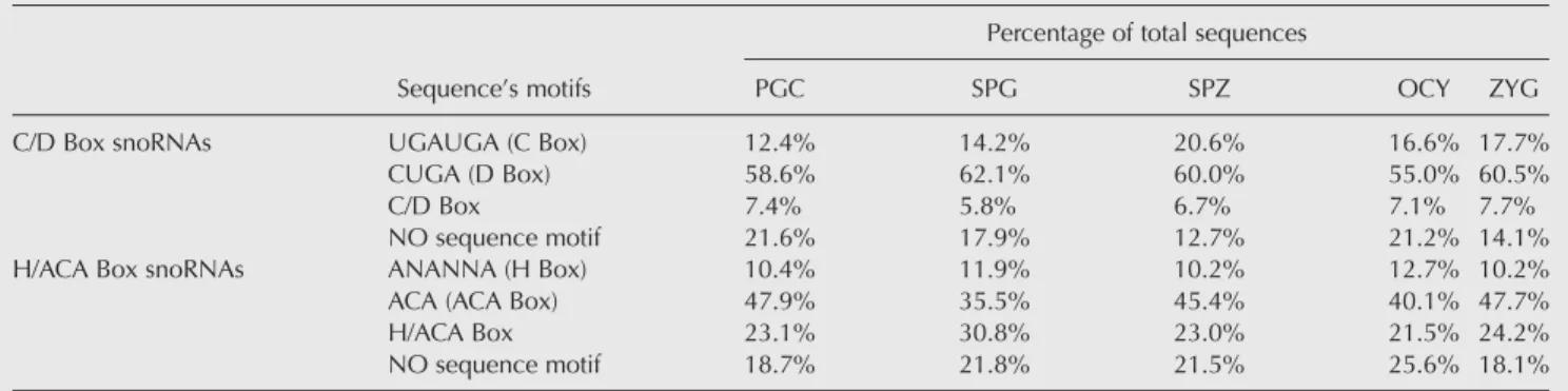 TABLE 4. Analysis of sequence features from snoRNAs-derived small RNAs detected