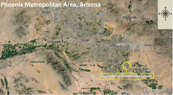 Figure 2.2: Location of the study area (background image: Google Earth).