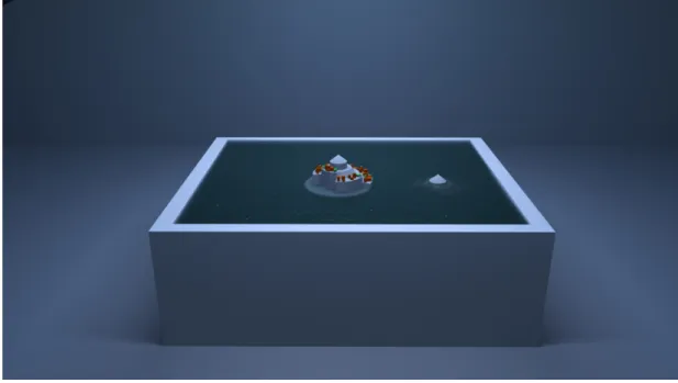 Figure 4.2: A rendering of the virtual table concept combined with the island metaphor.