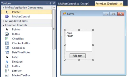 Figure 2.1: Component development in Visual Studio IDE