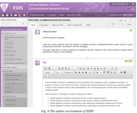 Fig. 6 The author environment of EDIS 